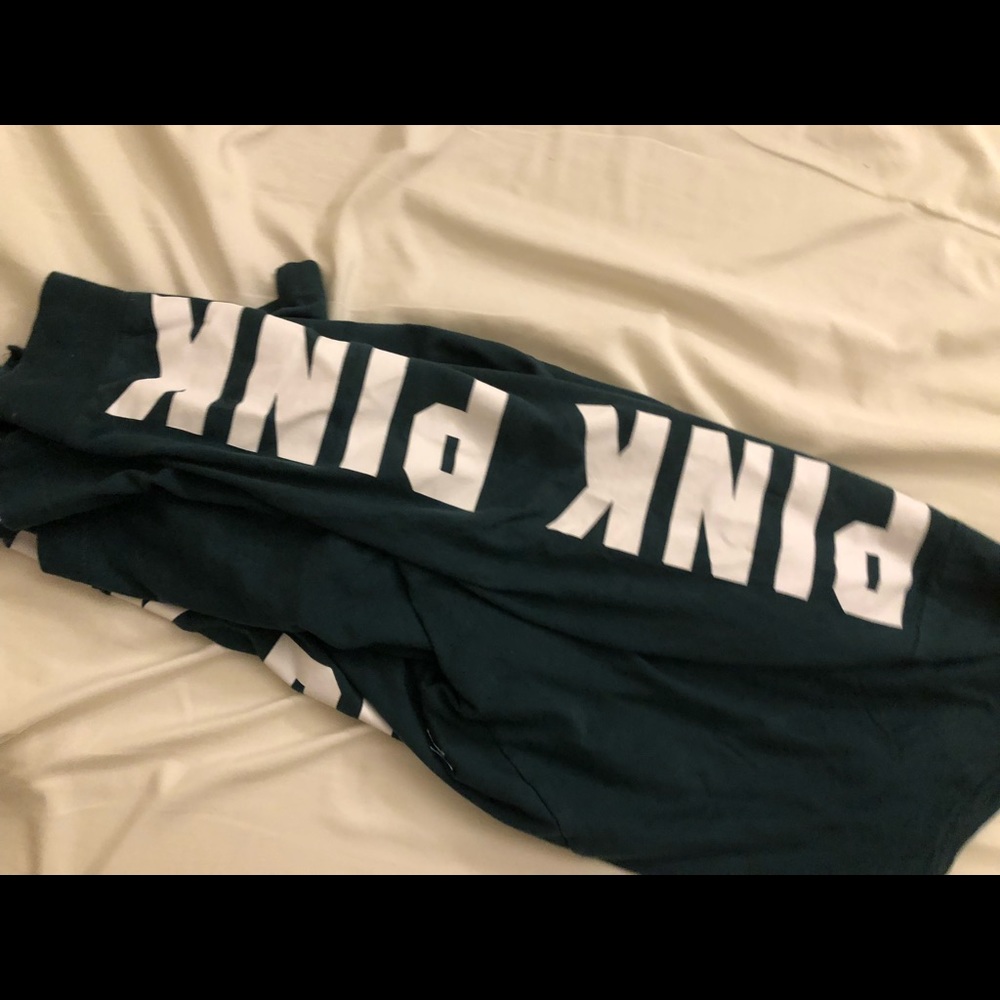 Dark green pink long sleeve shirt